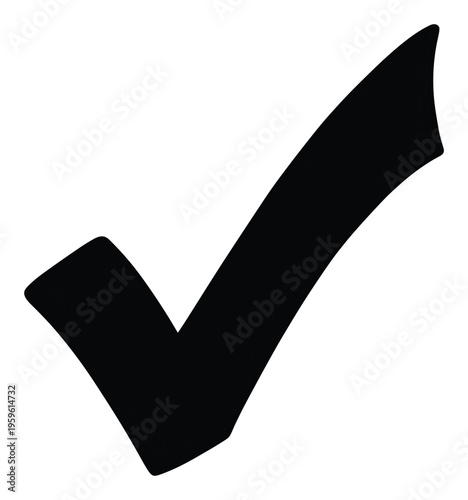 Essential black checkmark symbol for indicating completion, correctness, and agreement, perfect for business presentations, educational materials, and digital interfaces