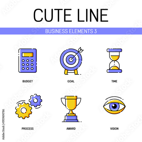 Business related icons set contains elements of strategy, development, chart, businessman and more. Flat filled outline style. Pixel perfect. Editable stroke