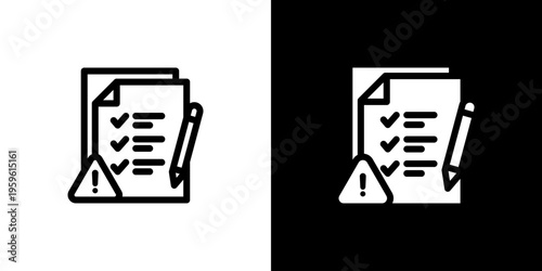 Crisis Response Plan icon concept with flat Black White Background. Vector illustration.