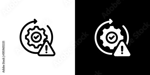 Recovery Process Arrow icon concept with flat Black White Background. Vector illustration.