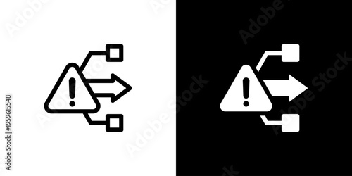 Prediction Future Analysis icon concept with flat Black White Background. Vector illustration.