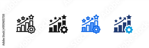 Reputation Management Risk icon multiple style collection. Vector illustration.