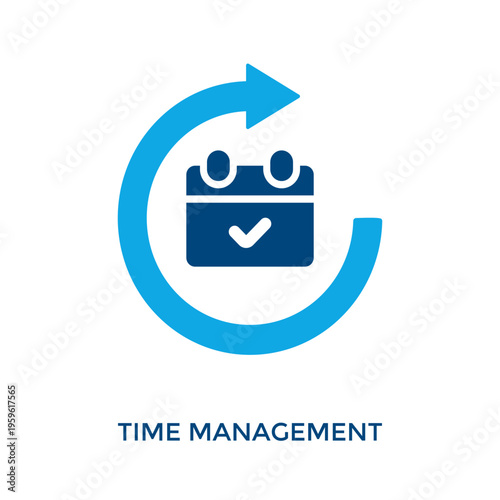 Time Management Icon Dual Tone Style. Vector Illustration For Graphic Design