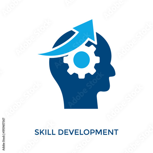 Skill Development Icon Dual Tone Style. Vector Illustration For Graphic Design