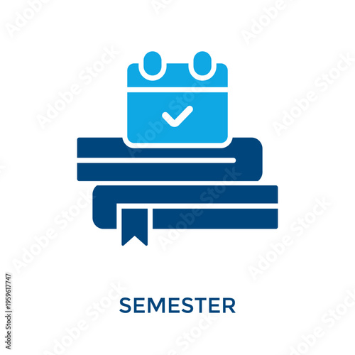 Semester Icon Dual Tone Style. Vector Illustration For Graphic Design