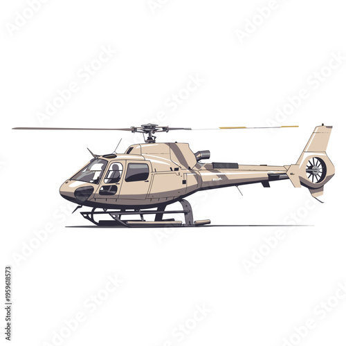 Realistic detailed illustration of a desert camouflage helicopter