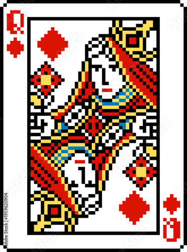 A pixel art playing cards d...