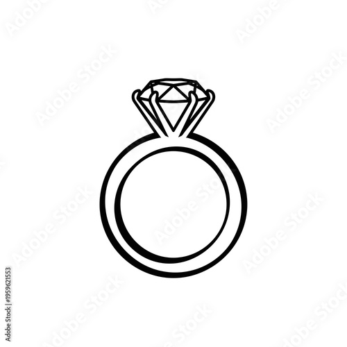 Large Diamond Ring Icon for Wedding Design