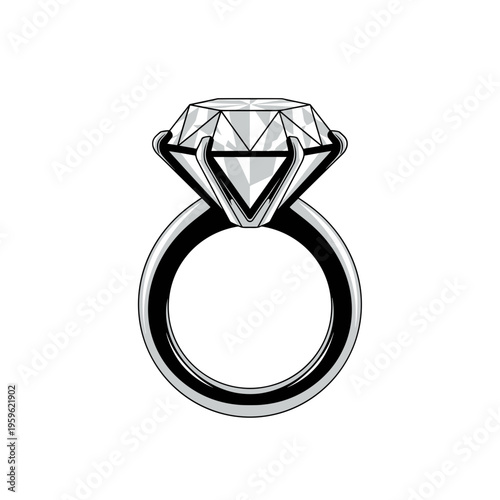 Bold Line Art Diamond Ring Jewelry Design