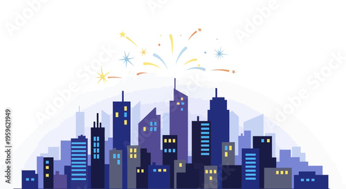 Cityscape, Nighttime Skyline, Urban Landscape, Dark Blue Buildings