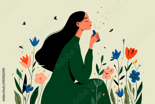 Spring Allergy Relief in Blooming Garden