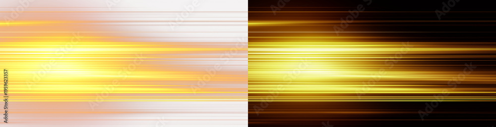 Obraz premium Bold neon streaks, orange-gold tones, glowing, high contrast motion lines.