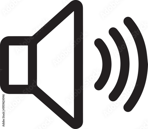 A bold, graphic representation of a speaker, broadcasting sound waves into the air, showcasing the power of audio communication and amplification. 