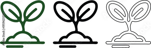 Three variants of a stylized butterfly or leaf design