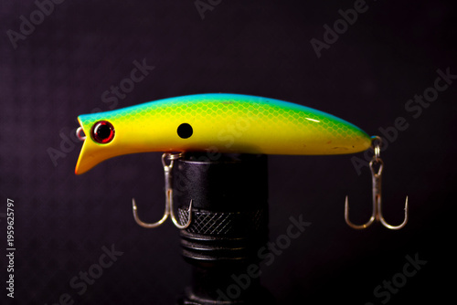 Quadro su tela Fishing wobblers for predatory fish of various colors and patterns