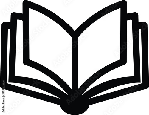 Simple open book icon illustration