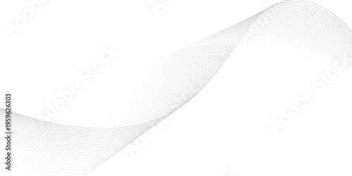 Minimalist abstract background featuring smooth flowing wave lines in soft gray tones on a clean white backdrop.