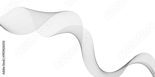 Minimalist abstract background featuring smooth flowing wave lines in soft gray tones on a clean white backdrop.