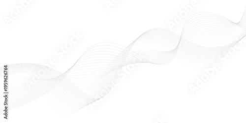 Minimalist abstract background featuring smooth flowing wave lines in soft gray tones on a clean white backdrop.