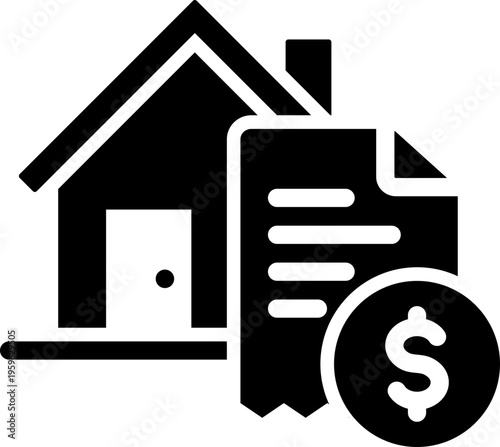 Utility Bill Payment Glyph Icon