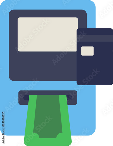 ATM Withdrawal Flat Icon
