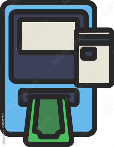ATM Withdrawal Filled Line Icon