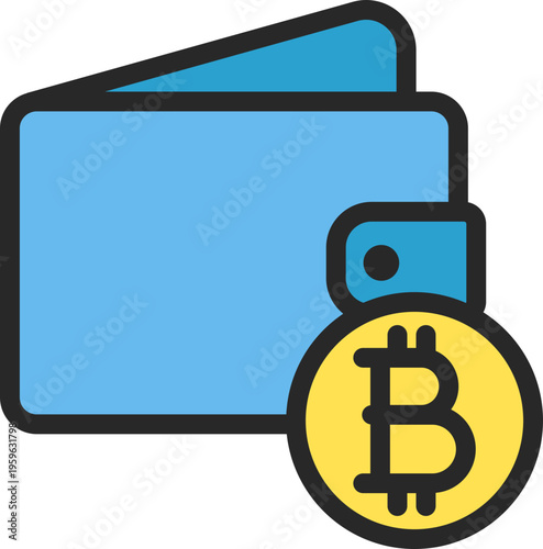 Crypto Wallet Filled Line Icon
