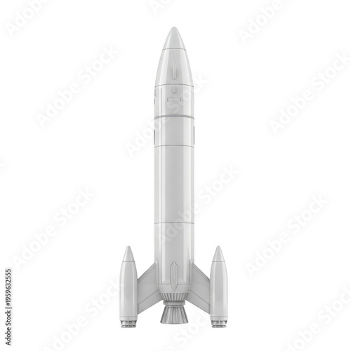 Illustrated rocket in flight isolated on transparent background