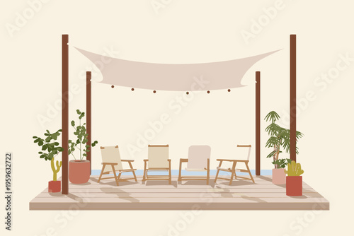 Modern Patio Shade Sail Canopy