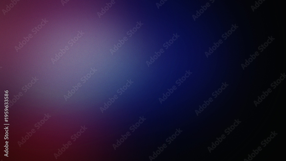 Obraz premium Abstract grainy gradient background with soft transitions of deep blue and dark purple hues blending into a solid black shadow on the right side