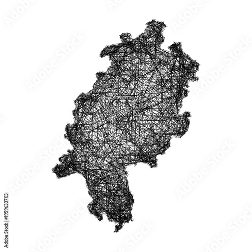 Sketch Hesse outline map design