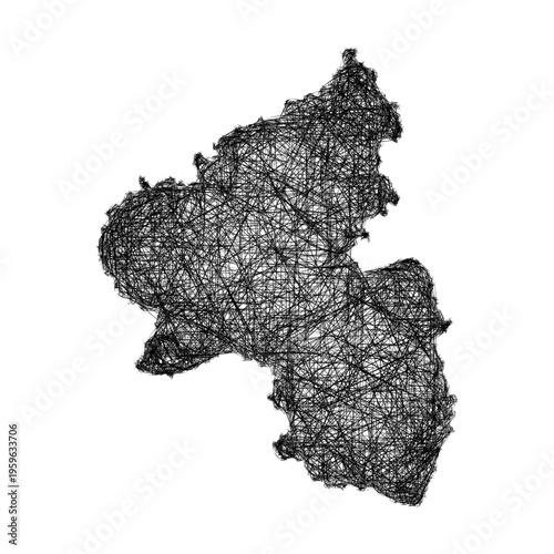 Sketch Rhineland-Palatinate outline map design