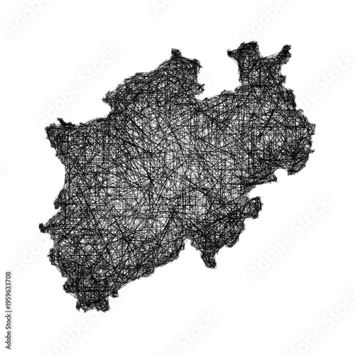 Sketch North Rhine-Westphalia outline map design