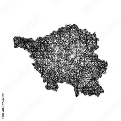 Sketch Saarland outline map design