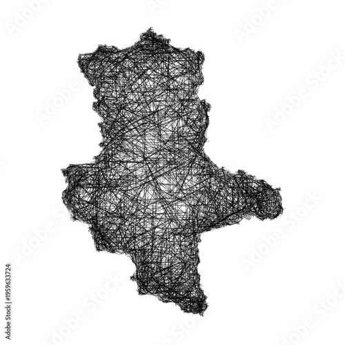Sketch Saxony-Anhalt outline map design