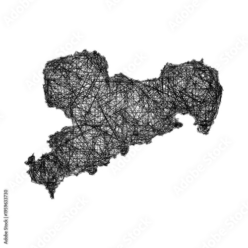 Sketch Saxony outline map design