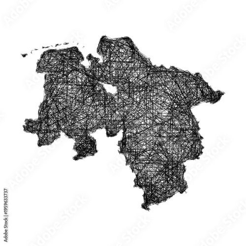 Sketch Lower Saxony outline map design