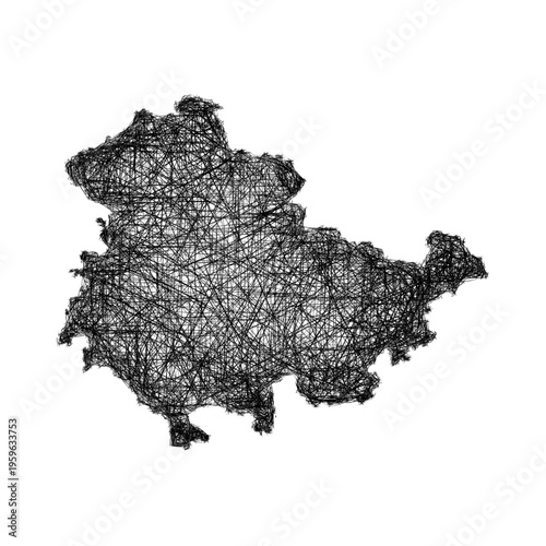 Sketch Thuringia outline map design