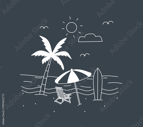 tropical island with palm trees