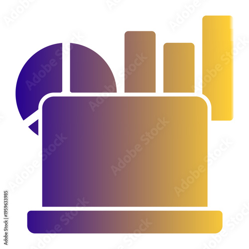 Interactive Data Analytics Dashboard Report icon from the Digital Business icon collection (Glyph Gradient Style)