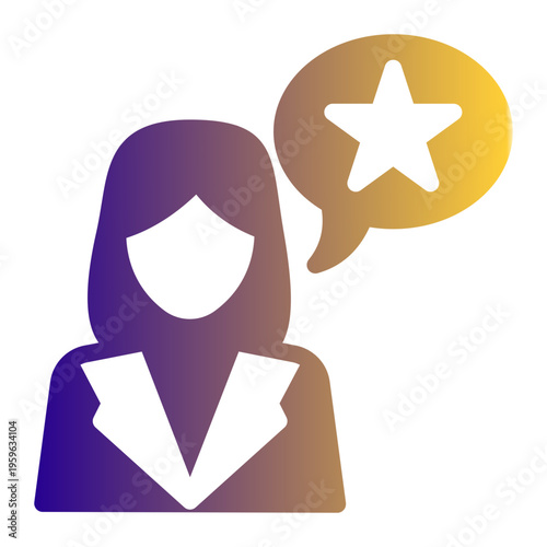 Rating Review Satisfaction Testimonial icon from the Digital Business icon collection (Glyph Gradient Style)