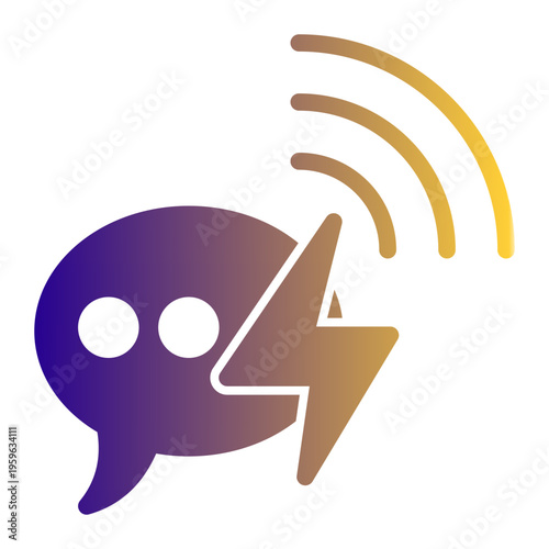 Instant Messaging Fast Response icon from the Digital Business icon collection (Glyph Gradient Style)