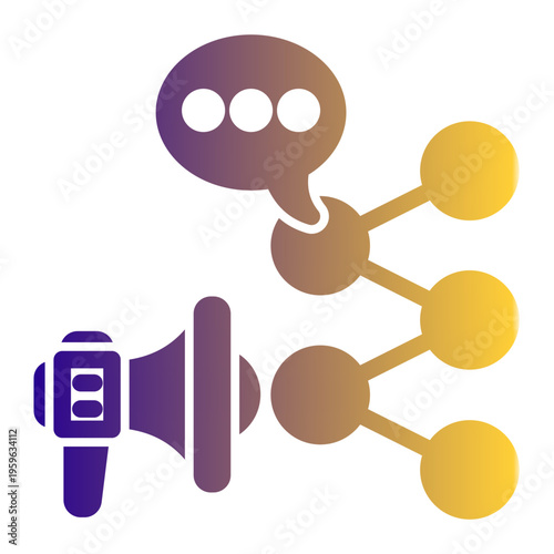 Shareable Social Media Campaign icon from the Digital Business icon collection (Glyph Gradient Style)