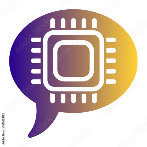 AI Conversational Messaging Bot icon from the Digital Business icon collection (Glyph Gradient Style)