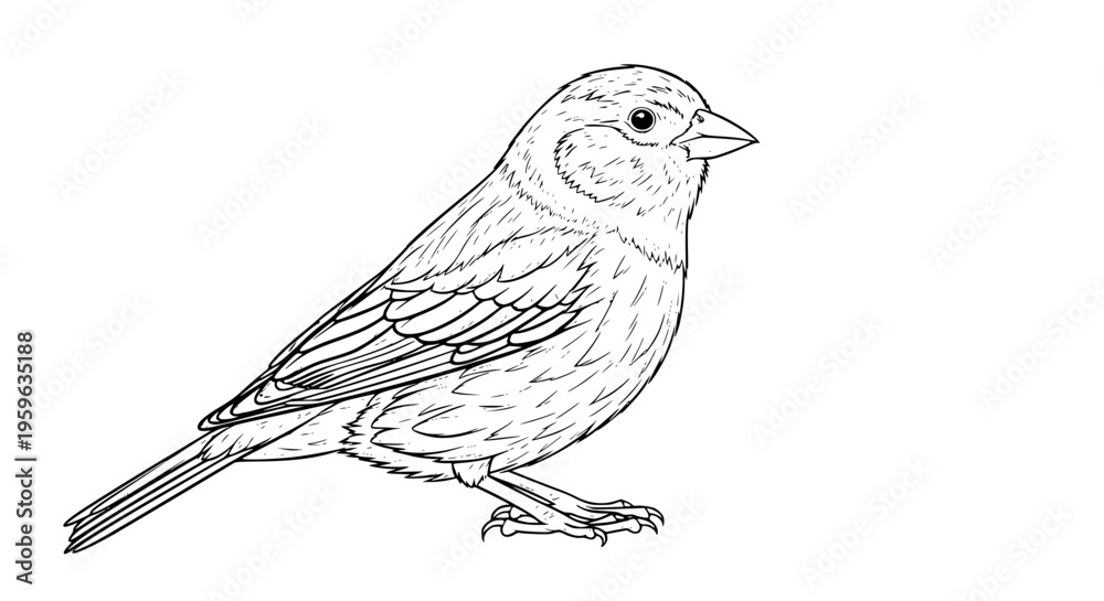Fototapeta premium Bright canary bird vector, small pet with vibrant plumage for design projects