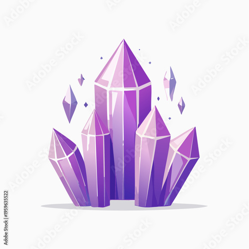 Amethyst Kristall Spitzen violett Edelstein Grafik