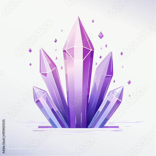 Amethyst Kristall Spitzen violett Edelstein Grafik