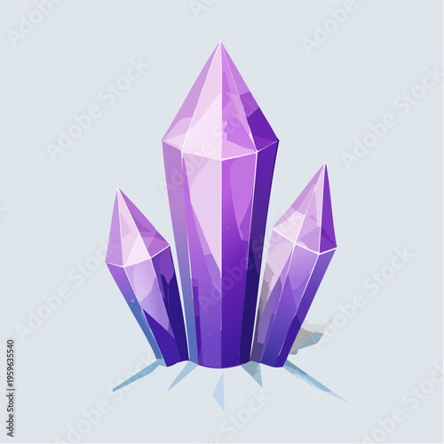 Amethyst Kristall Spitzen violett Edelstein Grafik