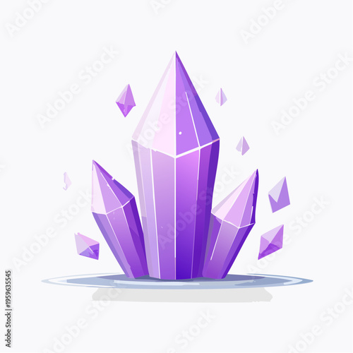 Amethyst Kristall Spitzen violett Edelstein Grafik