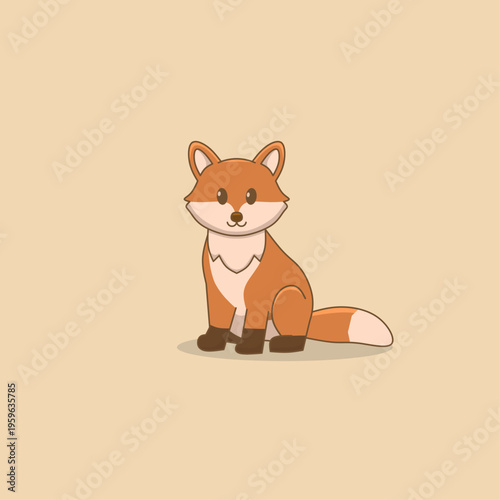 Sitting fox illustration 